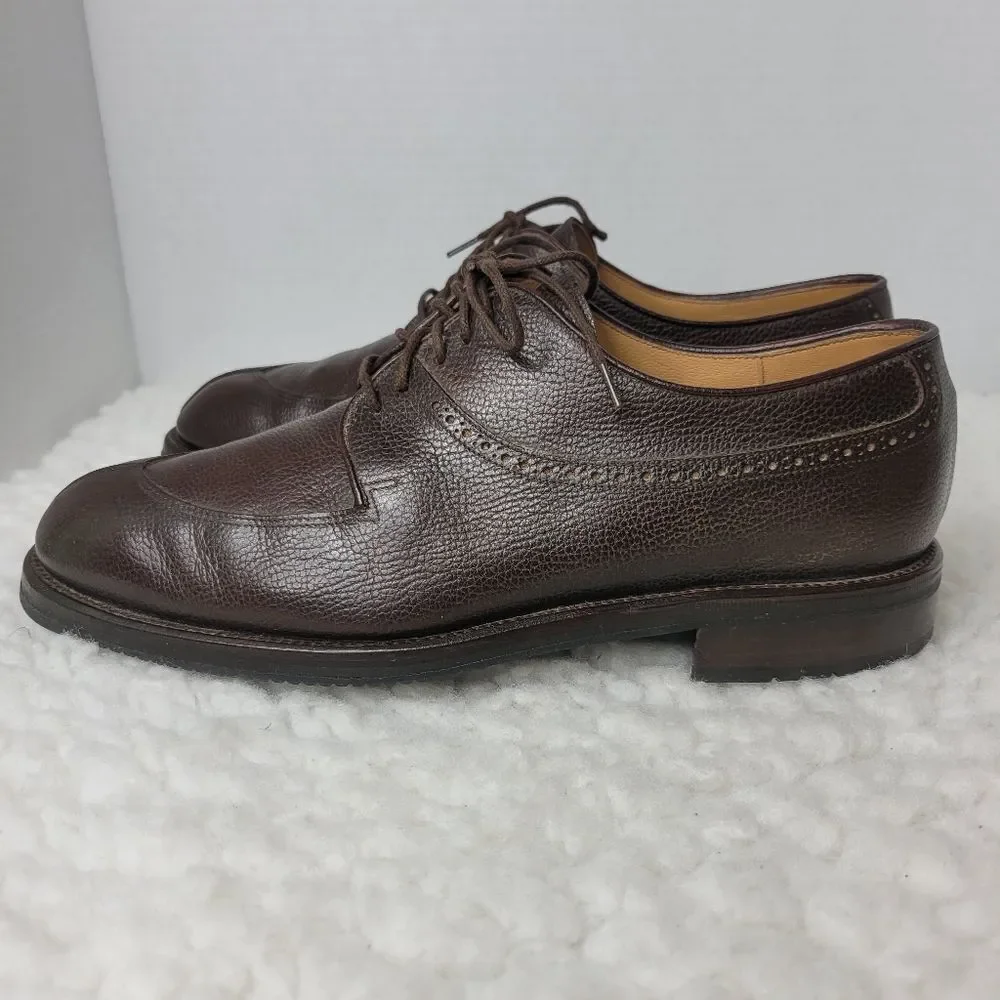 To Boot New York Mens Oxford Brown Shoes Size 8.5 Apron Split Toe Pebble Leather